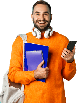 Estudante alegre
